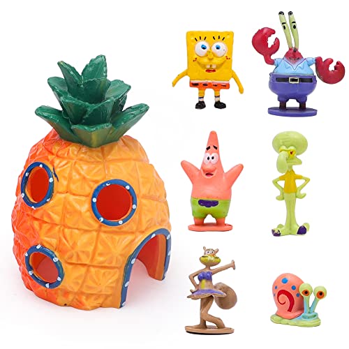 EUBSWA Aquarium Ananas-Haus Dekoration Set, 7 Stück Aquarium Ananas Haus Harz Ananas Schloss Turm von EUBSWA