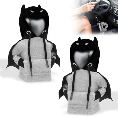 EUBSWA Auto Universal Schaltknauf Hoodie, 2 Stück Gear Schaltknüppel Abdeckung Deko, Innenraum Hoodie für Manuell oder Automatik Schaltknüppel Staubdicht, Grau von EUBSWA