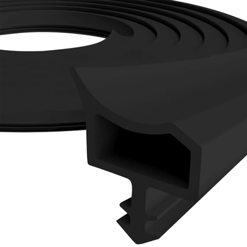 EUBSWA Dichtung Zimmertür Türdichtungen Selbstklebend 10M Schwarz - Door Seals Dichtungsgummi Zimmertürdichtung mit 4mm Nutbreite 7mm Nuttiefe 12mm Falz von EUBSWA