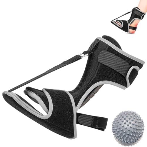 EUBSWA Fußgewölbebandage mit Massageball, Plantarfasziitis Bandage Nachtschiene Mittelfußbandage zur Linderung von Fußschmerzen für Männer und Frauen von EUBSWA