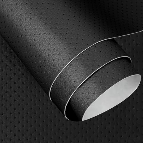 EUBSWA Kunstleder selbstklebend reparaturset 40x60cm- Atmungsaktive Lochung lederflicken Folie selbstklebend für Sofa, Autositz, Couch & Möbel von EUBSWA
