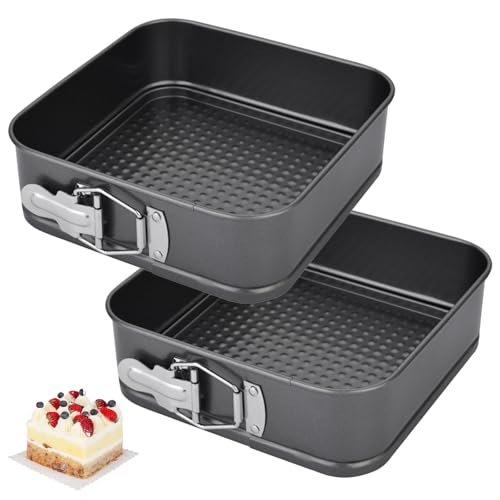 EUBSWA Springform Quadrat 12x12x5 cm - 2 Stück Kleine Kuchenform Mit Antihaftbeschichtung für Backform,Backformen,Tortenform,Kuchenformen EUBSWA Springform Quadrat 12x12x5 cm - 2 Stück Kleine Kuchenform Mit Antihaftbeschichtung für Backform,Backformen,Tortenform,Kuchenformen von EUBSWA