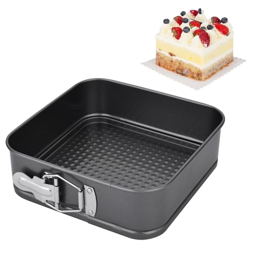 EUBSWA Springform Quadrat 20x20x6,5 cm - Kuchenform Mit Antihaftbeschichtung für Backform,Backformen,Tortenform,Kuchenformen von EUBSWA