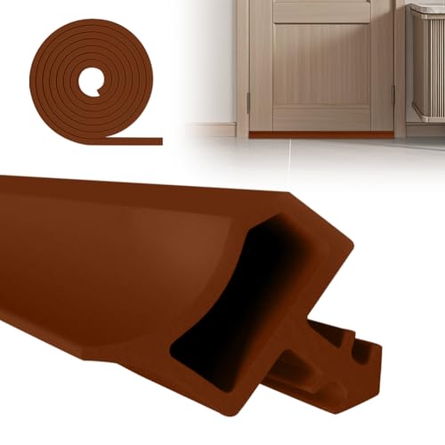 EUBSWA Türdichtung Zimmertür Selbstklebend mit Schalldämmung Braun 15M | Door Seals Dichtungsgummi Türdichtungen 4mm Nutbreite 7mm Nuttiefe 12mm Falz von EUBSWA