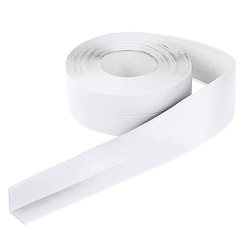 Weichsockelleiste Selbstklebend Weiß 12M 16x16mm, EUBSWA Dichtungsband Wasserdicht, Fußbodenleiste Klebestreifen Fugendichtungsband für Küche Badezimmer von EUBSWA