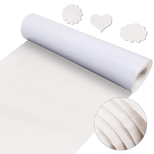 220x40cm Selbstklebender Rückseite Stick Filz, EUBSWA Adhesive Filzblätter Stoff für DIY Kostümherstellung Und Schmuckschatulle (Weiß) von EUBSWA