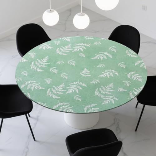 Tischdecke Outdoor Wetterfest Rund - 48 inch Runde Tischdecke mit Gummizug für Draußen Gartentischdecke Wetterfest Wachstuchtischdecke von EUBSWA