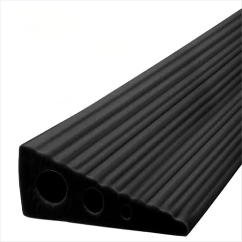 Türschwellenrampen Schwellenrampe 2,5x6,5x100cm, Schwelle Übergangsschiene Selbstklebend, Gummirampe Auffahrrampe für Rollstuhl, Kinderwagen, Rollator, Türöffnungen oder Badezimmer, Schwarz von EUBSWA