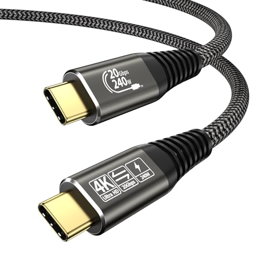 EUDOBEL 20Gbps USB C Kabel 1m, USB C auf USB C Videokabel 4K@144Hz 5K@60Hz, 240W USBC 3.2 Gen2 für Thunderbolt 4, Thunderbolt 3, iPhone 16, iPhone 15, MacBook, Monitor, Switch, VR, SSD EUDOBEL 20Gbps USB C Kabel 1m, USB C auf USB C Videokabel 4K@144Hz 5K@60Hz, 240W USBC 3.2 Gen2 für Thunderbolt 4, Thunderbolt 3, iPhone 16, iPhone 15, MacBook, Monitor, Switch, VR, SSD von EUDOBEL