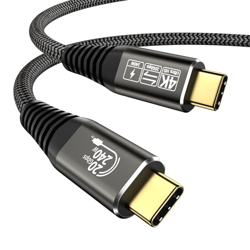 EUDOBEL USB C Kabel 4K@144Hz 5K@60Hz, 20Gbps Datenkabel USB C auf USB C Kabel 0,5m, 240W USB-C 3.2 Gen2 x 2 Ladekabel für Thunderbolt 4, Thunderbolt 3, iPhone 16, iPhone 15, MacBook, Switch, VR, SSD EUDOBEL USB C Kabel 4K@144Hz 5K@60Hz, 20Gbps Datenkabel USB C auf USB C Kabel 0,5m, 240W USB-C 3.2 Gen2 x 2 Ladekabel für Thunderbolt 4, Thunderbolt 3, iPhone 16, iPhone 15, MacBook, Switch, VR, SSD von EUDOBEL