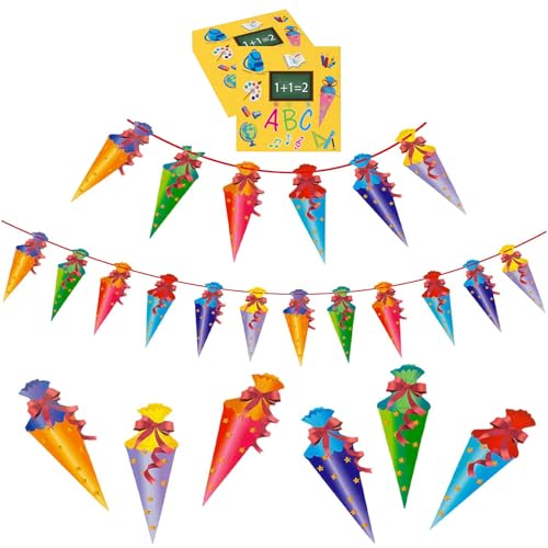 EUDSRODEMY Einschulung Deko, 16 Schulanfang Servietten Und 1 Zuckertüten Girlande(2m) Mit Rotem Band Und 12 Niedlichen Zuckertüten, Deko Einschulung, Schulanfang Deko, Deko Schulanfang EUDSRODEMY Einschulung Deko, 16 Schulanfang Servietten Und 1 Zuckertüten Girlande(2m) Mit Rotem Band Und 12 Niedlichen Zuckertüten, Deko Einschulung, Schulanfang Deko, Deko Schulanfang von EUDSRODEMY
