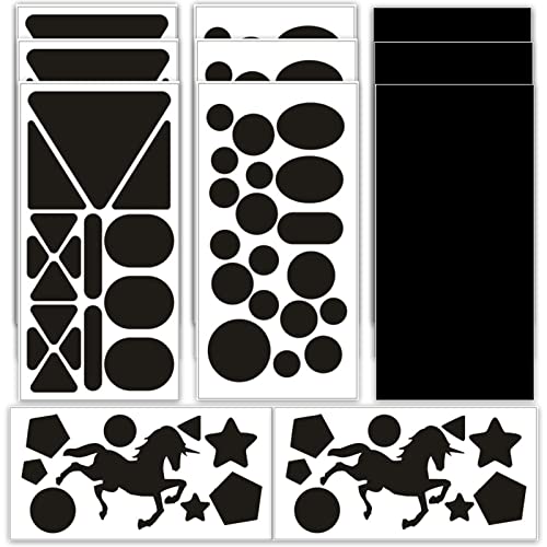 EUDUQ 11 Blatt Daunenjacke Flicken Reparaturset,126 Stück Nylon Flicken selbstklebend Stoff, Daunenjacke Patches Reparatur für Jacken,Elte,Oberbekleidung,Schlafsack (Schwarz) von EUDUQ