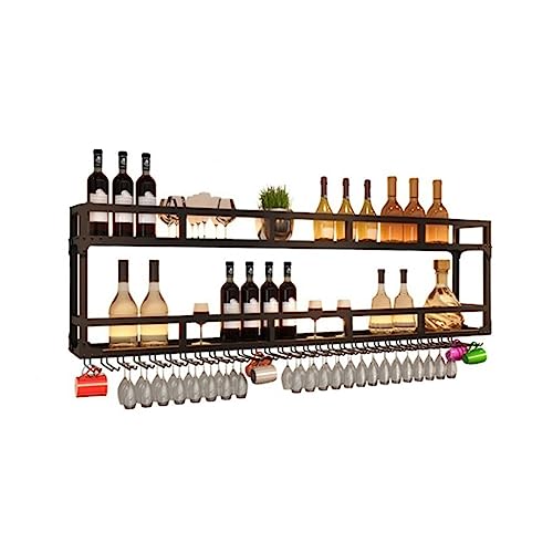 EUEIQCBZ LED WALS MOTTED MODERTE Metal WEISSTABELBRUCK Black Metall Hanging Wine Rack Dekor 39.4x9.8x21.3in von EUEIQCBZ