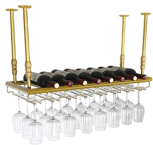 EUEIQCBZ Retro Home/Bar Weinflaschenhalter mit Stammwarenhalter | Wandhänge Metall Weinflaschenhalter | Industrielle Vintage Weinglas Rack einstellbare Höhe Bar Schrank Küchenorganisator Haus Haus von EUEIQCBZ