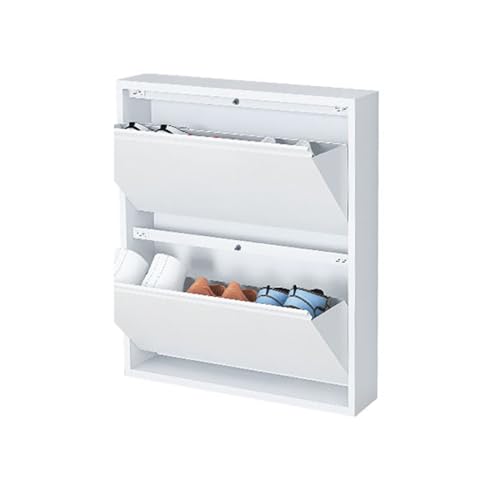 EUEIQCBZ Schlanker Metallschuhschrank Wandmontage Flip Down Schuhregal Aufbewahrung Nizer Eingangsschuhschrank Weiß weiß EUEIQCBZ Schlanker Metallschuhschrank Wandmontage Flip Down Schuhregal Aufbewahrung Nizer Eingangsschuhschrank Weiß weiß von EUEIQCBZ