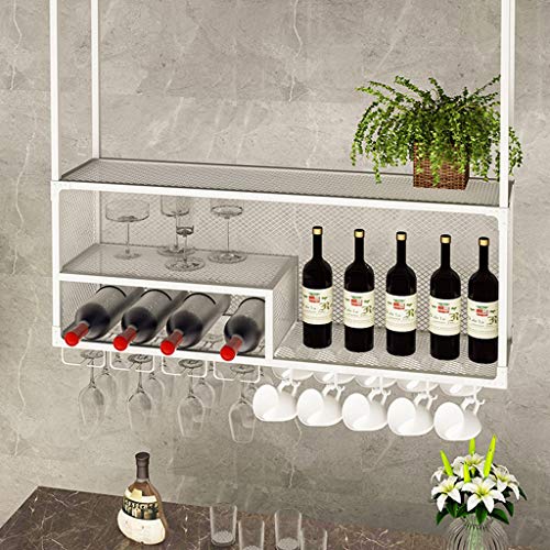 EUEIQCBZ Weinregal Weinglasregal/Wandmontage Flaschenglasregal, Metallrahmen Decke, Weinglashalter, Weinschrank Barmöbel, Weinaufbewahrung Display Ständer Dekor von EUEIQCBZ