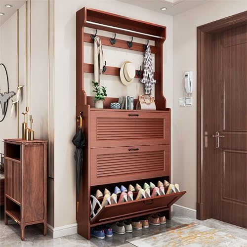 Rustikaler Bauernhaus Schuhspeicherschrank mit Kleiderregalschuh Cubbies -Kleiderhaken und Flip -Schubladen Eingangshalle Hallbaum für Schlafzimmer Aufbewahrungspunkte Kubby Platz für Nization Rustikaler Bauernhaus Schuhspeicherschrank mit Kleiderregalschuh Cubbies -Kleiderhaken und Flip -Schubladen Eingangshalle Hallbaum für Schlafzimmer Aufbewahrungspunkte Kubby Platz für Nization von EUEIQCBZ