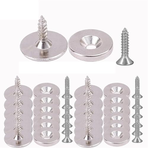 EUETVEXERK 1/24er-Set runde Magnetverschlüsse for Schranktüren, Mehrzweck-Schubladenverschluss for versteckter Schraube, feste Magnetschnalle for die Heimreparatur Schranktürgriff(12Sets) von EUETVEXERK