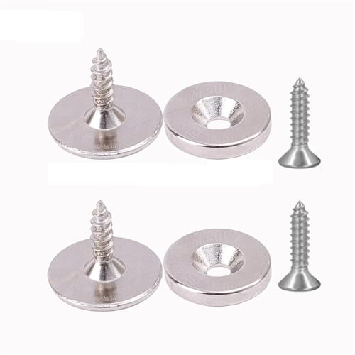 EUETVEXERK 1/24er-Set runde Magnetverschlüsse for Schranktüren, Mehrzweck-Schubladenverschluss for versteckter Schraube, feste Magnetschnalle for die Heimreparatur Schranktürgriff(2Sets) von EUETVEXERK