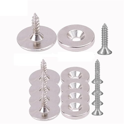 EUETVEXERK 1/24er-Set runde Magnetverschlüsse for Schranktüren, Mehrzweck-Schubladenverschluss for versteckter Schraube, feste Magnetschnalle for die Heimreparatur Schranktürgriff(4Sets) von EUETVEXERK