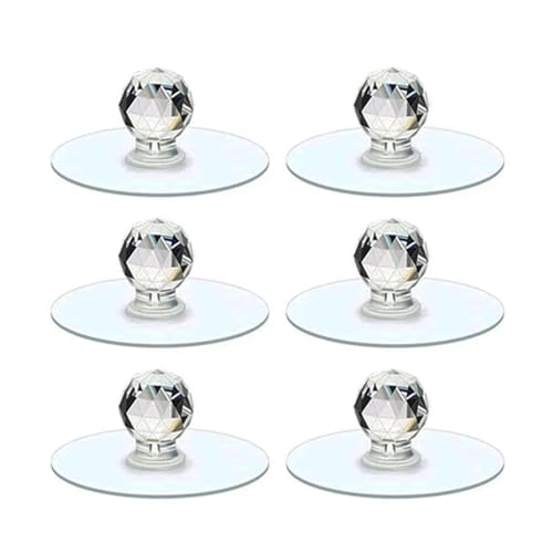 EUETVEXERK 10/2 Stück stanzfreie Schubladenknöpfe, selbstklebend, for Küchenschränke, Kommoden, Fenster, Türen, Push-Pull-Griffe Schranktürgriff(6PCS) von EUETVEXERK