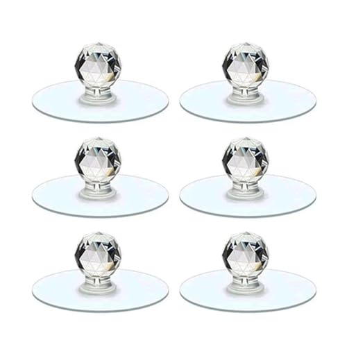 EUETVEXERK 2/4/6/10 Stück Schrank-/Schubladenknöpfe in Diamant-Kristall-Form for Kleiderschrank, Küchenschrank, Badezimmer, Möbel, Tür, Fenster Schranktürgriff(6PCS) von EUETVEXERK