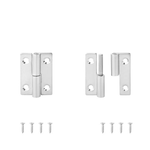 EUETVEXERK 2 STÜCKE Abnehmbares Scharnier Aus Edelstahl 270 Grad Schwarz Abnehmbare Holzmöbeltürscharniere for Schrankschrank Schrankbox Schranktürgriff(StainlessSteel50mm L) von EUETVEXERK
