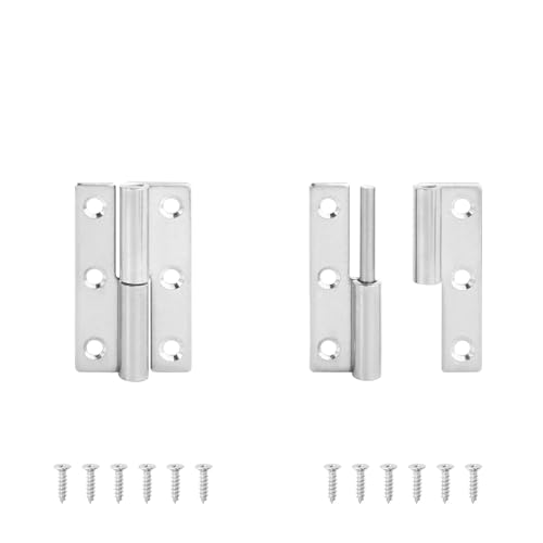 EUETVEXERK 2 STÜCKE Abnehmbares Scharnier Aus Edelstahl 270 Grad Schwarz Abnehmbare Holzmöbeltürscharniere for Schrankschrank Schrankbox Schranktürgriff(StainlessSteel64mm L) von EUETVEXERK