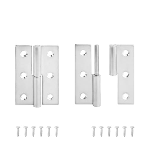 EUETVEXERK 2 STÜCKE Abnehmbares Scharnier Aus Edelstahl 270 Grad Schwarz Abnehmbare Holzmöbeltürscharniere for Schrankschrank Schrankbox Schranktürgriff(StainlessSteel75mm L) von EUETVEXERK