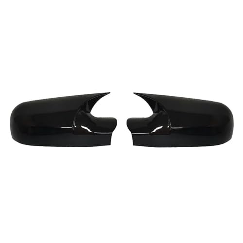 EUETVEXERK 2 STÜCKE Carbon Fiber Auto Seitentür Rückspiegel Abdeckkappe Hinzufügen Auf Fit for Renault Megane 2 MK2 2002-2009 Auto Styling Auto-Rückspiegel(Bright black) von EUETVEXERK