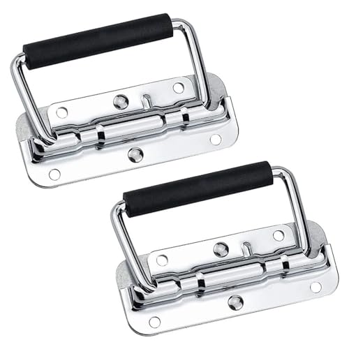 EUETVEXERK 2 Stück 304 Edelstahl-Federgriff, Prop-Box-Werkzeug, Aluminium-Box-Griff, Aktivitätsgriff, klappbarer Industriegriff Schranktürgriff von EUETVEXERK