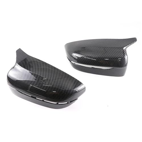 EUETVEXERK 2 Stück Auto Helle Schwarze Seitenrückspiegelabdeckung Ersatz Passend for BMW 3 4 5 7 Serie G20 G22 G30 G31 G38 G11 G12 2016-2022 Auto-Rückspiegel(Carbon fiber pattern) von EUETVEXERK