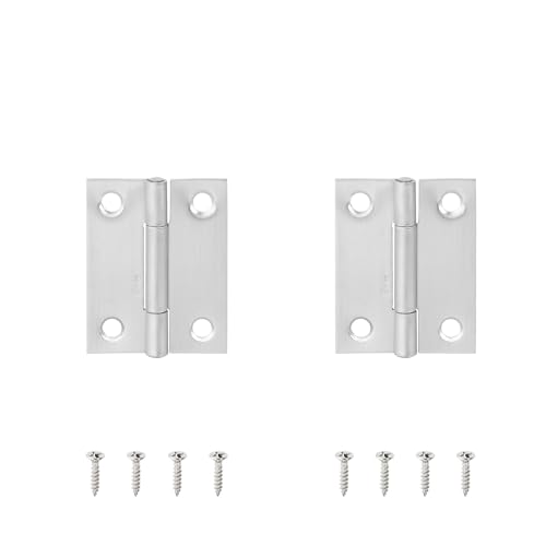 EUETVEXERK 2 Stück Edelstahlscharnier, 270 Grad klappbar, schwarz, kleine Scharniere, Schranktürscharniere for Küchenschränke, Holzkisten, Möbel Schranktürgriff(Silver 50.3mm 2pcs) von EUETVEXERK