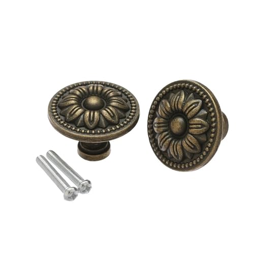 EUETVEXERK 2 Stück antike Zuggriffe, runde Form, Schrankgriffe, Retro-Schubladenknauf, Kleiderschrankgriffe, Türmöbelgriff, Beschläge Schranktürgriff(7-35mm) von EUETVEXERK