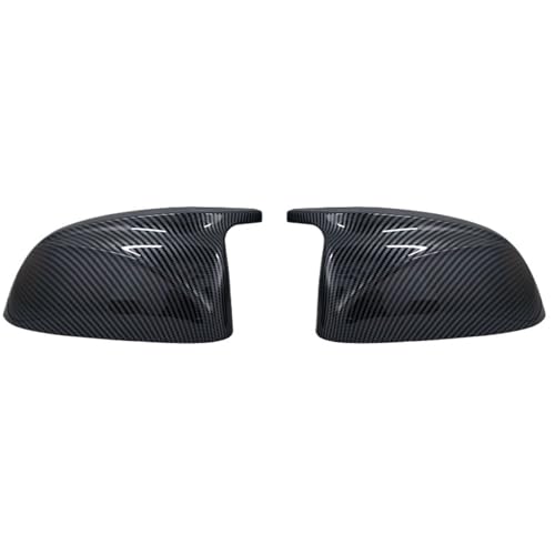 EUETVEXERK 2 Stück glänzend schwarze Carbon-Muster Rückspiegelabdeckungen Shell-Ersatz passend for BMW X3 G01 Ix3 X4 G02 X5 G05 X6 G06 X7 G07 Auto-Rückspiegel(Carbon Fiber Look) von EUETVEXERK