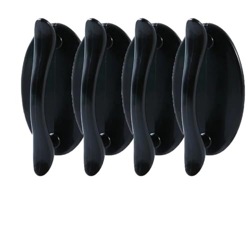 EUETVEXERK 4/1 STÜCKE Haushaltsgriff Türfenster Stanzfreier Selbstklebender Griff Kleiderschrank Zieht Fensterschrank Schublade Möbeldekor Schranktürgriff(A-Black(4pcs)) von EUETVEXERK