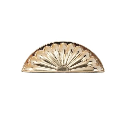 EUETVEXERK Amerikanische Muschel Halbkreis Küche Vintage Schubladengriff Schrank Bronze Kommode Griff Kleiderschrank Tür Alter Gold Schranktürgriff(Gold) von EUETVEXERK