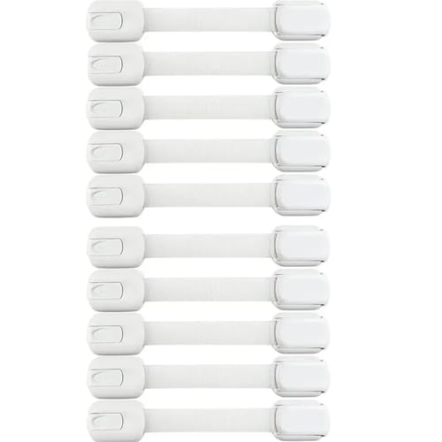 EUETVEXERK Baby-Sicherheitsschloss, Schublade, Kindersicherung, Schrankschlösser, selbstklebende Schrankschubladen-Türriegel, Baby-Safe-Gurte Schranktürgriff(10pcs) von EUETVEXERK
