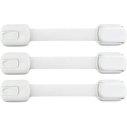 EUETVEXERK Baby-Sicherheitsschloss, Schublade, Kindersicherung, Schrankschlösser, selbstklebende Schrankschubladen-Türriegel, Baby-Safe-Gurte Schranktürgriff(3pcs) von EUETVEXERK
