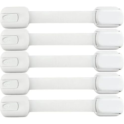 EUETVEXERK Baby-Sicherheitsschloss, Schublade, Kindersicherung, Schrankschlösser, selbstklebende Schrankschubladen-Türriegel, Baby-Safe-Gurte Schranktürgriff(5pcs) von EUETVEXERK