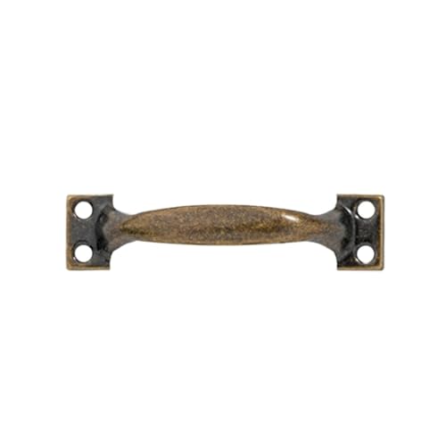 EUETVEXERK Bogenförmiger Möbelgriff aus Eisen, Vintage-Schubladen-, Kleiderschrank- und Schranktürgriff, 3/4/5 Zoll, Garagen, Schuppen, Türknauf, Hardware-Zug Schranktürgriff(Bronze-4 inch) von EUETVEXERK