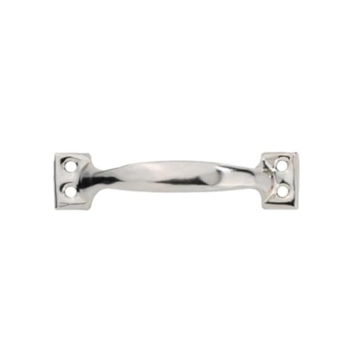EUETVEXERK Bogenförmiger Möbelgriff aus Eisen, Vintage-Schubladen-, Kleiderschrank- und Schranktürgriff, 3/4/5 Zoll, Garagen, Schuppen, Türknauf, Hardware-Zug Schranktürgriff(Silver-4 inch) von EUETVEXERK