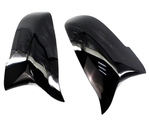 EUETVEXERK Carbonfaser-Look Schwarze Auto-Rückspiegel-Abdeckkappen Passend for BMW 5 6 7er F10 F11 F18 F07 F12 F13 F06 F01 F02 LCI Auto-Rückspiegel(Glossy Black) von EUETVEXERK