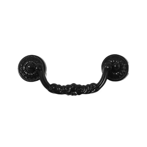 EUETVEXERK Europäische klassische Retro-Möbelgriffe for Schubladen, Kleiderschränke, Schränke, Bücherregale, Möbelgriffe for Lasche Schranktürgriff(96mm Black) von EUETVEXERK