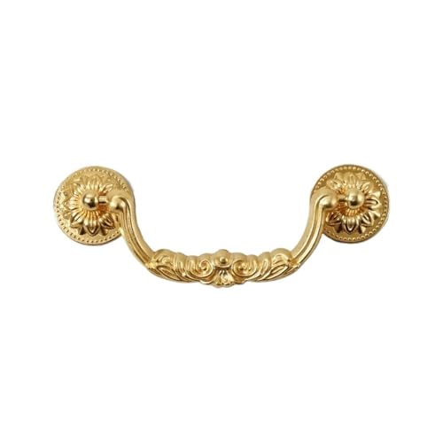 EUETVEXERK Europäische klassische Retro-Möbelgriffe for Schubladen, Kleiderschränke, Schränke, Bücherregale, Möbelgriffe for Lasche Schranktürgriff(96mm Bright gold) von EUETVEXERK