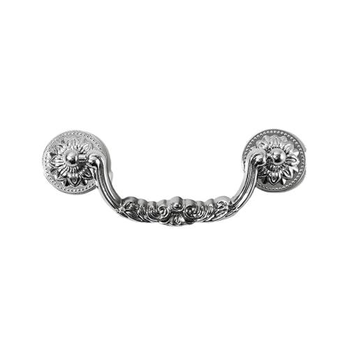 EUETVEXERK Europäische klassische Retro-Möbelgriffe for Schubladen, Kleiderschränke, Schränke, Bücherregale, Möbelgriffe for Lasche Schranktürgriff(96mm Bright silver) von EUETVEXERK