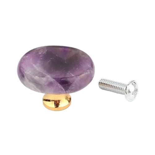 EUETVEXERK Leichter Luxus-Griff aus Naturstein und Kristall-Aura for Küchenschränke, Türen Schubladen, kleine Geschenk-Schmuckkästen, Dekorationsgriff Schranktürgriff(Amethyst) von EUETVEXERK