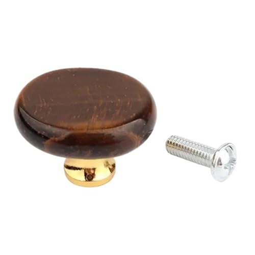 EUETVEXERK Leichter Luxus-Griff aus Naturstein und Kristall-Aura for Küchenschränke, Türen Schubladen, kleine Geschenk-Schmuckkästen, Dekorationsgriff Schranktürgriff(Tiger Eye) von EUETVEXERK