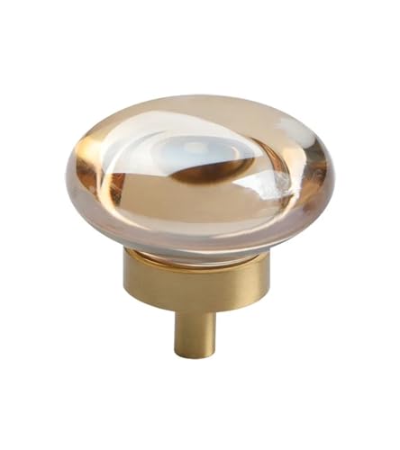 EUETVEXERK Messing Naturstein Knauf Schrankgriff Kristall Ziehgriffe Schrankknopf for Möbel Schubladengriff Kommode Champagn Schranktürgriff(Circle shape) von EUETVEXERK