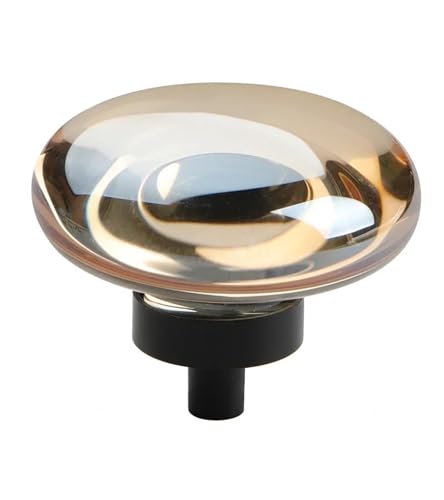 EUETVEXERK Messing Naturstein Knauf Schrankgriff Kristall Ziehgriffe Schrankknopf for Möbel Schubladengriff Kommode Champagn Schranktürgriff(Circle shape-1) von EUETVEXERK